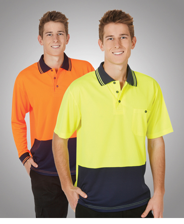P61 Hi Vis Light Weight Cool Dry Polo L/S