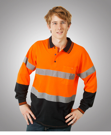 P91 Day/night Hi Vis Cooldry Polo Long Sleeve